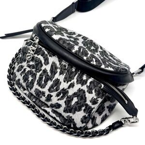 Michael Kors Medium Slater Sling Pack Chain Messenger Crossbody Bag Black Multi